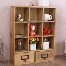 더자카 미니9칸선반서랍장, 베이지