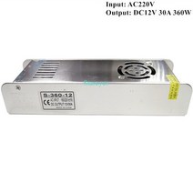 차폐 트랜스 오디오 길쭉한 전원 공급 장치 변압기 AC100-240V DC12V 5A 10A 15A 20A 30A 어댑터 LED 스트립 3D 프린터 CCTV 광고, [07] DC12V 30A 360W, [02] Input AC220V