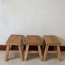 고재스툴 화분스툴 느릅나무 원목 원형 사각 미니의자, 네모난 의자