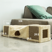 고양이 터널 캣 장난감 바스락 박스 집 플레이 숨숨집 숨숨 도넛 미로 원형 놀이, 108*31*29.5cm, 검마 접이식 고양이 터널