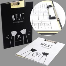 WHAT 접이형 A4 클립 보드 파일 화일 서류 판 2색택1, 화이트