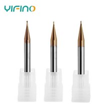 YIFINO HRC55 텅스텐 코팅 밀링 커터 직경 노즈 엔드 카바이드 가공 금속 절삭 공구, R015x4x50x2F_1PCS