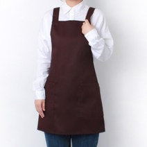 라미아스텔라 생활 방수 H형 카페 바리스타 앞치마 M, 브라운