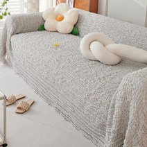 퓨어 컬러 프리미엄 시어서커 소파 커버 심플 모던 사계절 공용 커버 풀커버 방진 소파 타월78131, 그레이 시어서커, 160*200