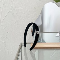 심플 보석 포인트 벨벳 헤어밴드