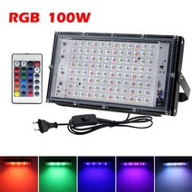 야외 스포트라이트 LED 투광 조명 50W 100W AC220V흰색 흰색 RGB 방수 가로등 정원 램프, RGB 100W, CHINA