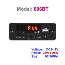 2*25W Bluetoot-Compaticle 클래스 D 스테레오 오디오 디지털 전력 증폭기 디코더 보드 USB AUX 레코드 FM 라디오 MP3 플레이어 모듈, [02] 917BT