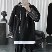 봄 가을 후드티 체크무늬 셔츠 레이어드 오버핏 남자 여자 남녀공용 박시핏 빅사이즈 선물 스노우 보드 톨티