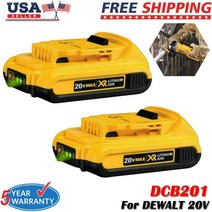 디월트 배터리 DCB207 20V 최대 리튬 이온 3.0Ah 소형 팩 DCB203, 2X batteries