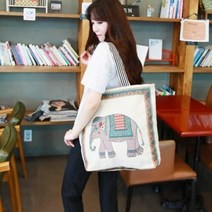 에이치플러스몰 에코숄더백 프린팅에코백 넉넉한사이즈 어깨끈포인