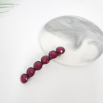 시크몽 빈티지 앤티크 호마이카 원형 6 cm 헤어 자동핀