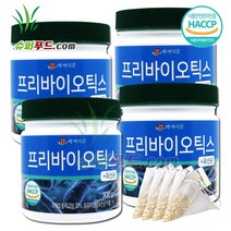 우리가족 유산균 + 유산균의 먹이 HACCP 식약처인증 프락토올리고당 20% 함유 프리바이오틱스 분말 내몸속 건강한 유익균 자연성분 올리고당치커리추출물 +슈퍼푸드.com 연자육티백, 300g, 4병
