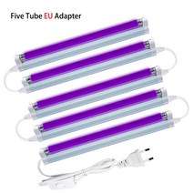 자외선 램프 살균 UV 블랙 라이트 블루 쿼츠 T5 튜브 220V 110V 6W 8W UVA 형광 파티 화장품 돈 감지, 10 Five Tube EU Plug, 110V 8W