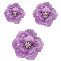 퍼플 자이언트 입체 종이꽃 주름지 생일파티 데이지 핸드메이드 수제 배경 벽장식, 02.퍼플(20/25/30cm) 총 9개