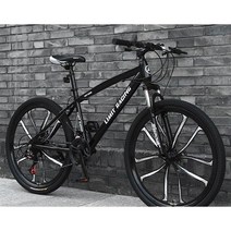 ( MTB 산악자전거 ) 입문용 MTB자전거 26인치 크로스컨트리 21/24단, 21단, 텐 포크 휠 블랙