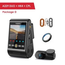VIOFO A229 듀오 대시 캠 전면 및 후면보기 카메라 2K + 와이파이 GPS 로거 자동차 Dvr 음성 알림 소니 센서, Package D_CHINA | NO Card