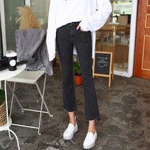 갠소 사선헤짐데님부츠컷팬츠