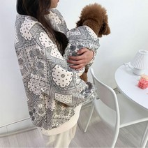 유앤펫 강아지 수컷용 페이즐리 기모 맨투맨, 블랙