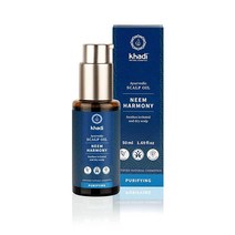 Khadi NEEM HARMONY 헤어 오일 비듬 및 가려움증에 효과적 건조한 두피에 보습 100% 천연 허브 및 비건 실리콘 프리 및 파라벤 프리 아유르베다 헤어 케어