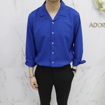아도르클래식 스트라이프 라이트 9컬러 노카라 여름 파자마 시원한 셔츠