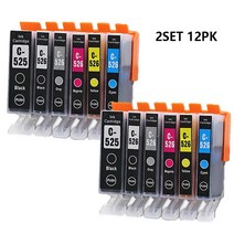 ASW-잉크 카트리지 3 세트 PGI525 PGI 525 CLI 526 캐논 Pixma iP4850 ix6550 MG5150 MG5250 MG6150 MG8150 MX885, 1 건, 2set 12PK