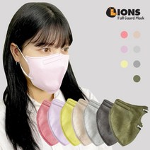 50매 라이온스 KF94 새부리형 컬러 마스크 세부리형 대형, C세트(카키/진그레이/베이지/연노랑/진핑크) 50매