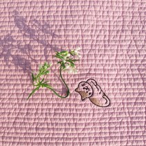 에이치엠스티칭 줄누빔지 고양이 디자인 코튼 자수 누빔원단 (60수 명품 고급 천원단), 핑크