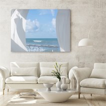 유홍아트 가로형 창문 바다 햇살 풍경 사진 그림 액자 캔버스 40호 (8554489), 7.기차여행창문