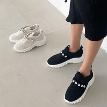 [옷자락] 여자 보석 장식 포인트 슬립온 운동화