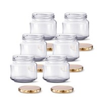 미르코리아 유리 잼병 250 높은형 골드캡, 180ml, 6개입