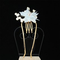 모아콤 보테스틱 sts054 라인 - 비즈 뾰족이꽃 (골드) 웨딩헤어 혼주 올림머리 뒤꽂이 한복머리 일본 수출 수공예 머리핀