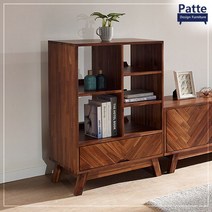파뜨가구 헤링본 아카시아 원목 책장 / 진열장, 월넛
