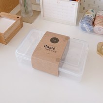 유어데일리 플라스틱 큰 필통 투명 마스킹테이프 소품정리 대용량 보관함, 클리어 투명