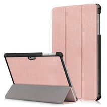서피스독 Microsoft surface go 3 2 케이스 플립 가죽 스탠드 3중 슬림 경량 플로럴용 마그네틱 타블렛 커버, 로즈 골드