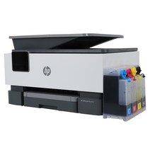 HP 오피스젯 프로 9010+틴텍무칩 (9010용)+무한잉크, 블랙+화이트, HP 9010 잉크젯 복합기 무한잉크 840ml