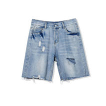 오너클랜 데님 연청 남성 반바지 여름 찢어진 팬츠 비치패션