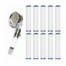 녹물 수돗물 염소 제거 샤워필터기 샤워기+필터10개, 샤워헤드+전용필터10개