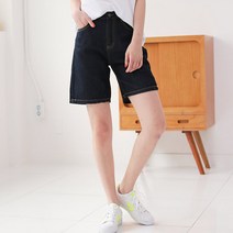 뉴클로 여성용 원 워싱 흑청워싱 블랙 흑청 빈티지 4부 데님팬츠 청바지 [8038]