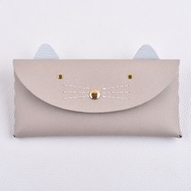 [레더키트]가죽공예DIY키트 고양이캐릭터 필통만들기 1세트 천연사피아노 7색-유치원 초중고 방과후 센터 수업재료, 사피아노, 베이지