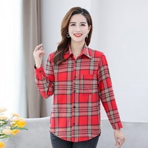 뉴타임즈 여자 긴팔 체크 셔츠 M075Z