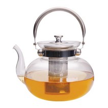 [D1-8809366095314] 스텐차망 유리 주전자1000ml 유리포트 내열유리 녹차티포트 티포트, 베이비포크2P