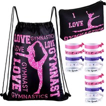 여아 여성용 체조 선물 17개 체조 드로스트링 백팩 메이크업 가방 선수 코치애호가를 위한 헤어 타이 선물 다양한 색상.