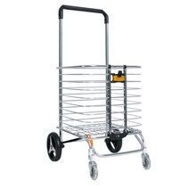 지니고 특대형 접이식 시장 마트 손수레 쇼핑 핸드 카트 대용량 장바구니 캐리어, 대형카트-한바퀴형, 1개