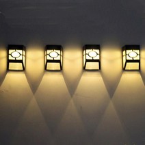 led 태양 광 야외 빛 정원 빛 홈 야외 빌라 테라스 정원 배열 장식 분위기 방수 벽 l, 따뜻한 화이트