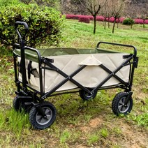 캠핑트레일러 캠핑 짐수레 웨건 캠핑 접이식 카트 캠핑카트캠핑 캠핑웨건대형 캠핑카 트레일러 대형캠핑웨건 폴딩카트 캠핑 손수레 카트테이블 웨건카트, 8 협륜 베이지+8 베어링+더블 브크