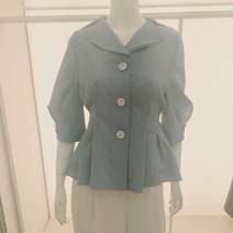 더아이잗 페플럼 시어서커 블라우스