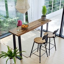 우드인미 티크원목 홈바테이블 1400-ap/원목테이블/사이드테이블/홈바식탁/카페테이블, 브라운(티크원목색)