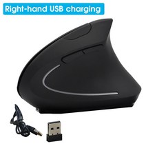 왼손잡이마우스 왼손무선마우스 음소거 수직그립 게임용 마우스 충전식 usb 컴퓨터 인체 공학적 데스크탑 1600dpi for pc 노트북 사무실 홈 노트북, 1-어둠
