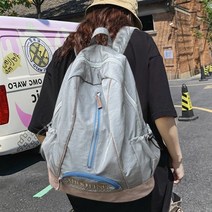 모니즈 빈티지 캐주얼 캠핑 백팩 백패킹 트레킹 천가방 대학생 신학기 책가방 대용량 지퍼 남녀공용 남자 여자 커플 등산 글램핑 야상 가방 트래킹 배낭 스포티 큰가방 백백, 모니즈02그레이