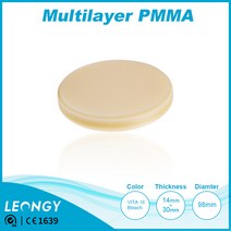 CAD/CAM Multilayar PMMA dental 98OP치과재료 치아보철 임시심미보철 Bar attachment 틀니소재 기능성 치과 전용 임시 크라운 렌차오미학적, 98OP, CLEAR, 30mm